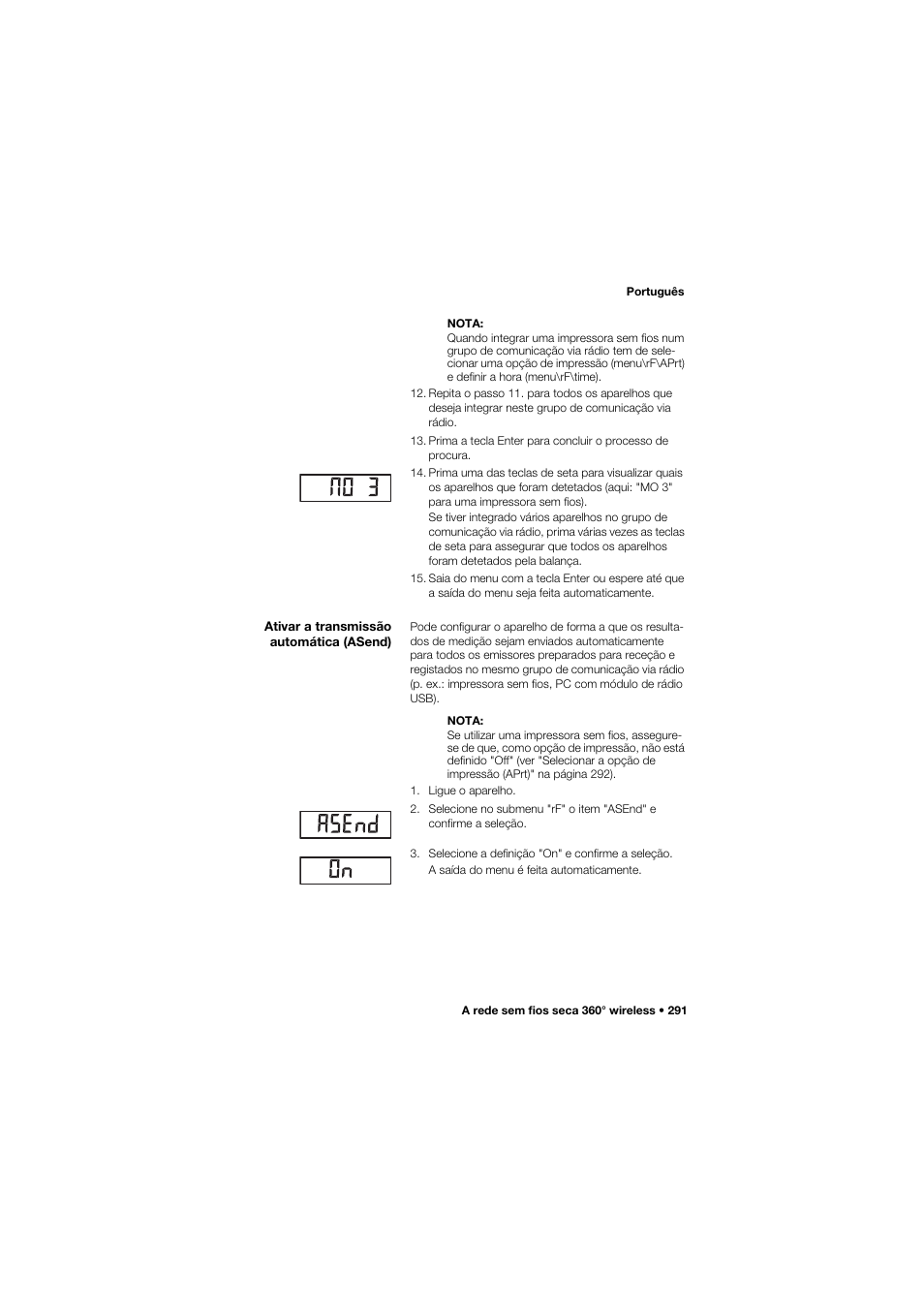Ativar a transmissão automática (asend) | Seca 657 User Manual | Page 291 / 357