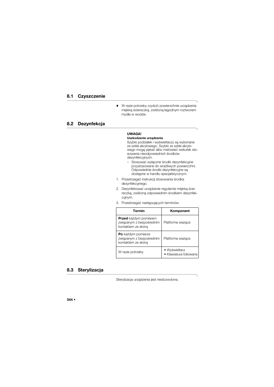 1 czyszczenie, 2 dezynfekcja, 3 sterylizacja | Seca 657 User Manual | Page 344 / 357