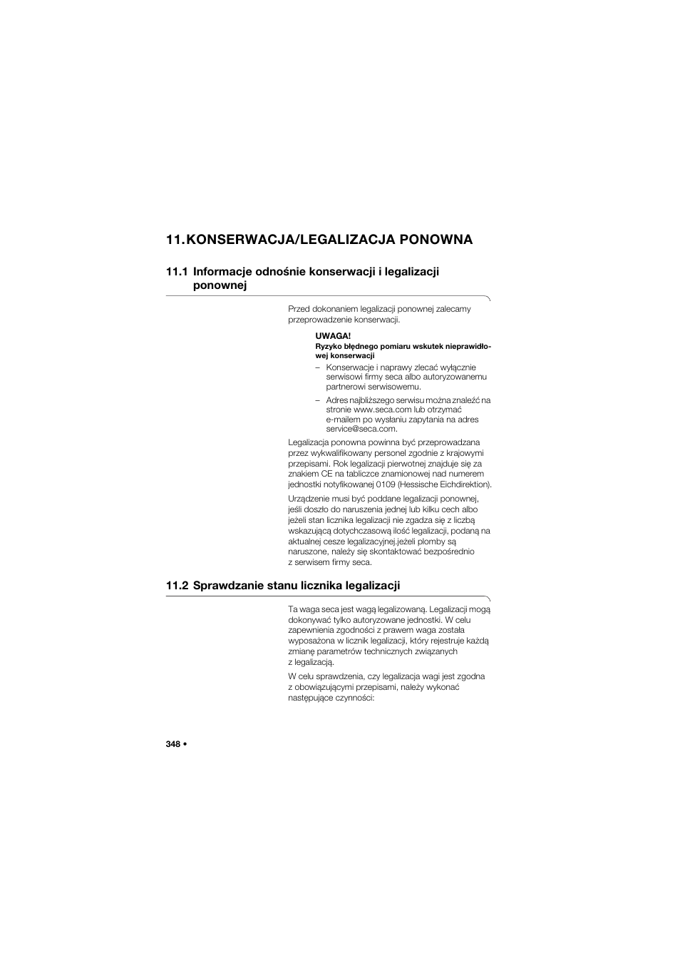 Konserwacja/legalizacja ponowna, 2 sprawdzanie stanu licznika legalizacji | Seca 657 User Manual | Page 348 / 357