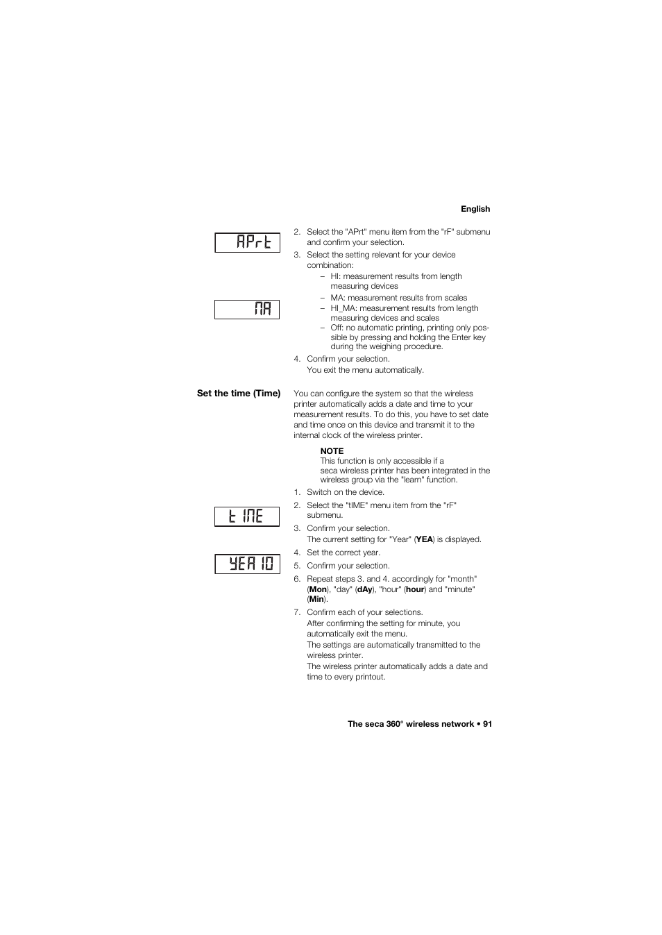 Set the time (time) | Seca 657 User Manual | Page 91 / 357