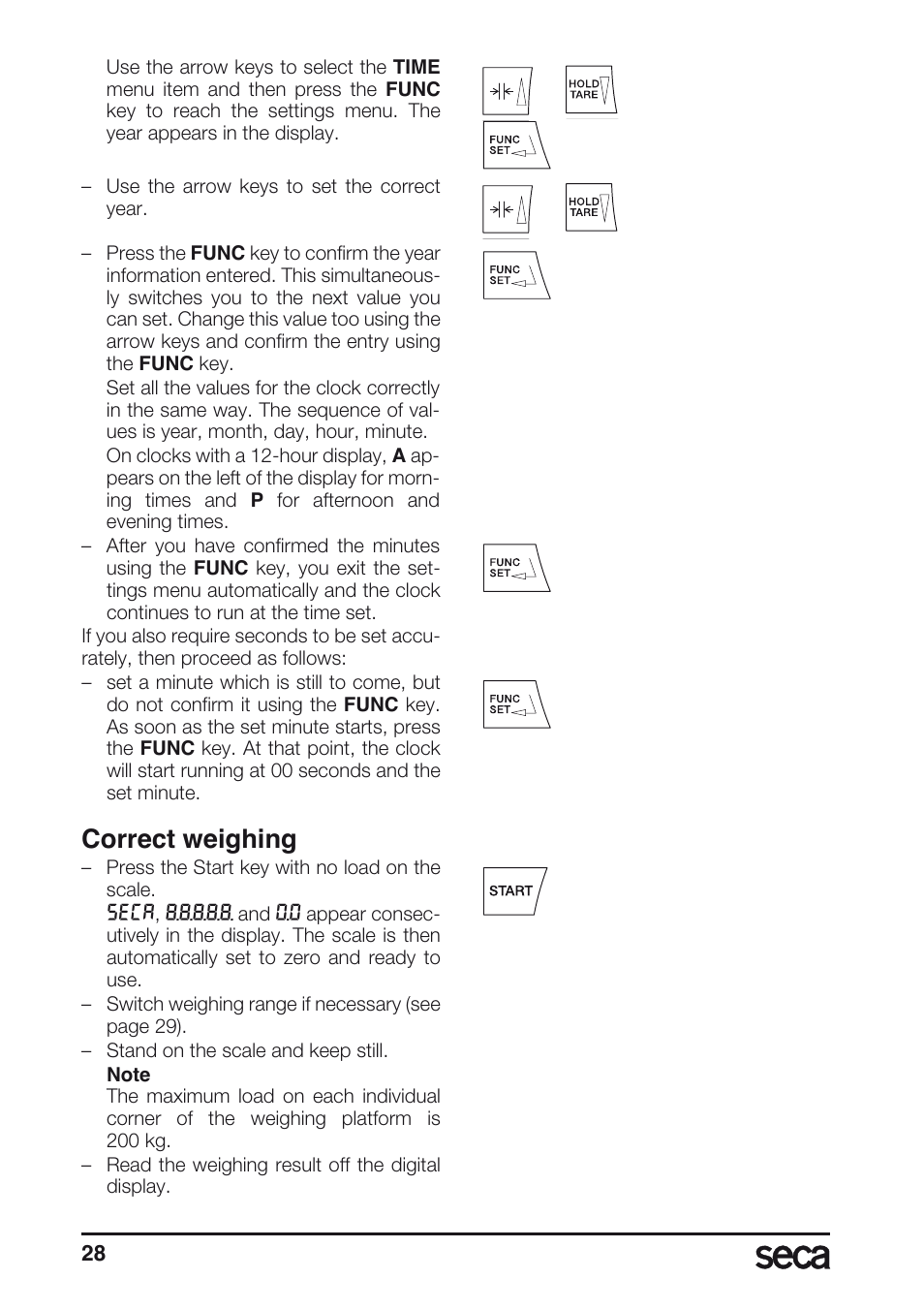 Correct weighing | Seca 657 User Manual | Page 28 / 240