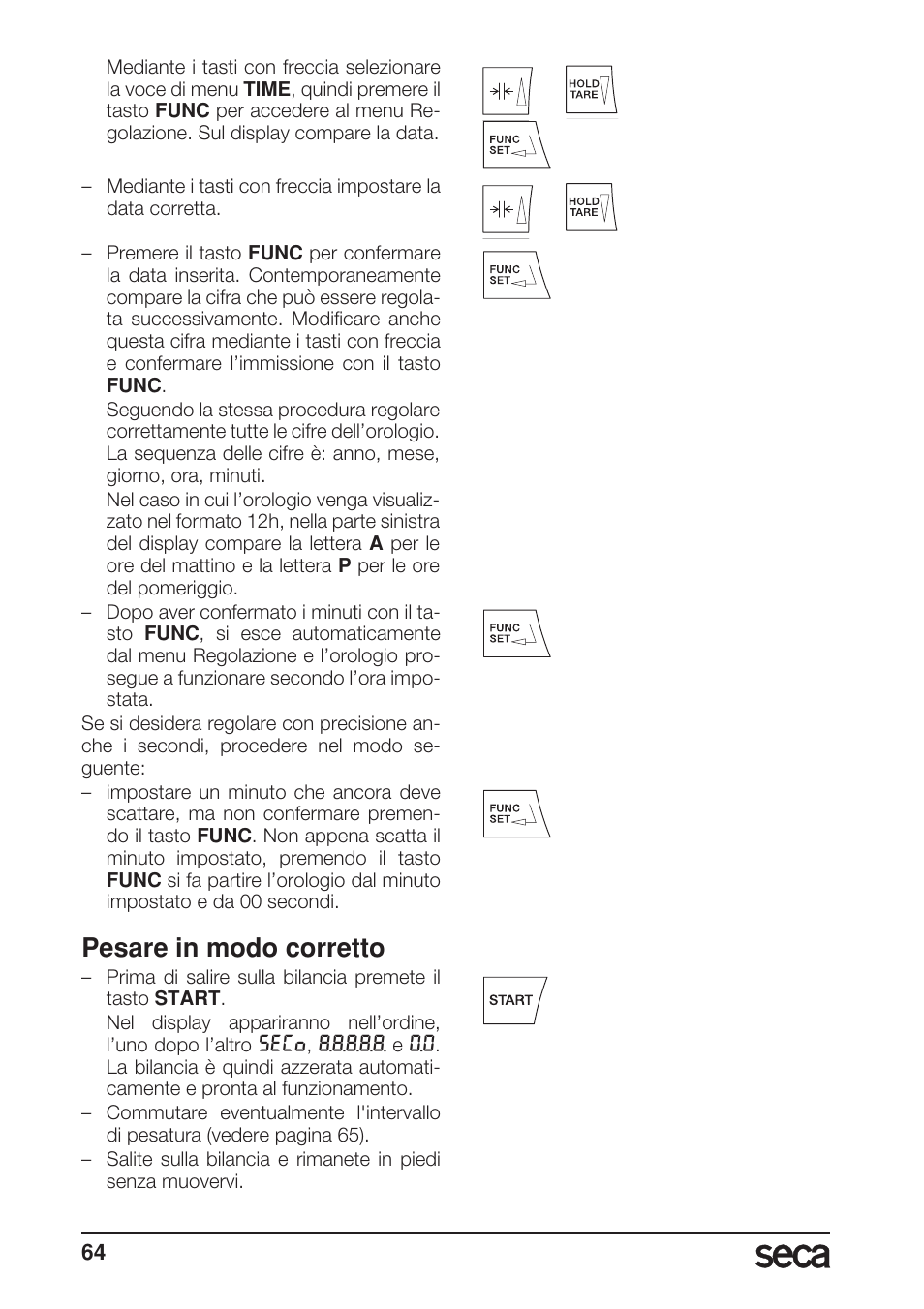 Pesare in modo corretto | Seca 657 User Manual | Page 64 / 240