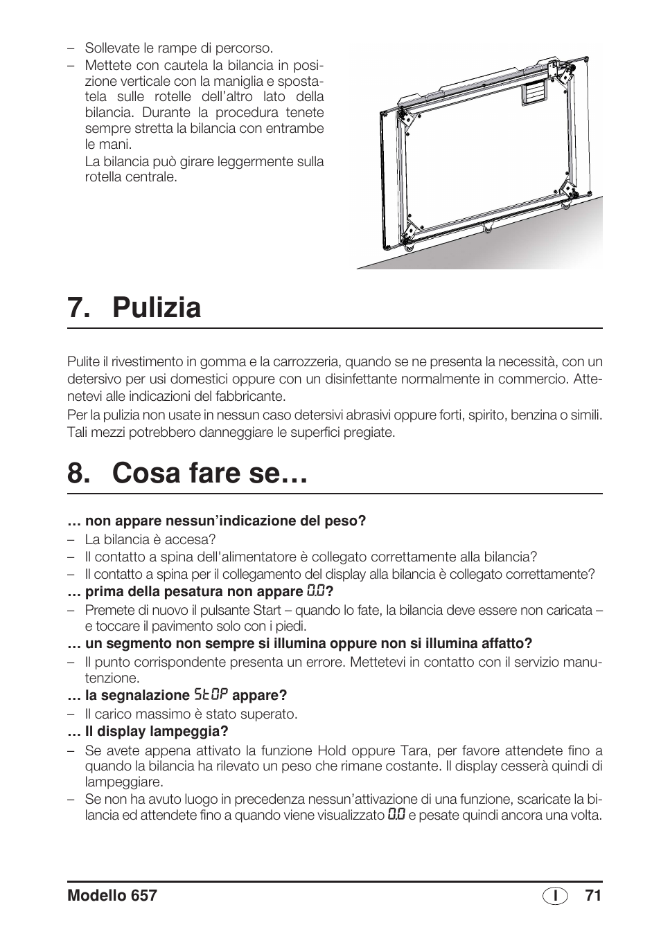 Pulizia, Cosa fare se | Seca 657 User Manual | Page 71 / 240