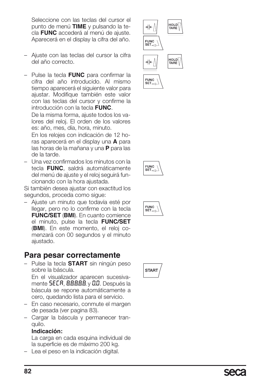 Para pesar correctamente | Seca 657 User Manual | Page 82 / 240