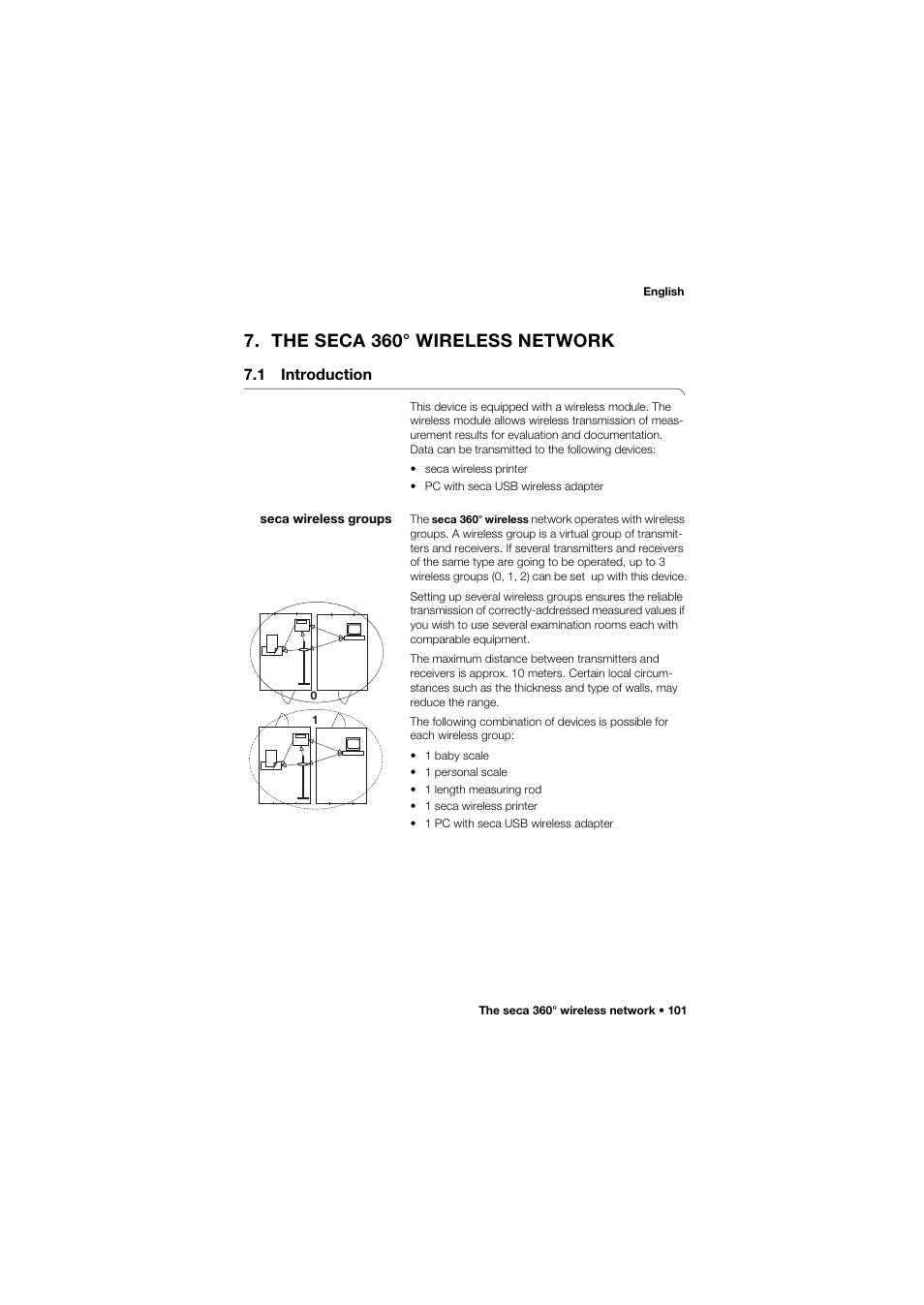 The seca 360° wireless network, 1 introduction, Seca wireless groups | The seca 360° wireless, Network | Seca 645 User Manual | Page 101 / 417