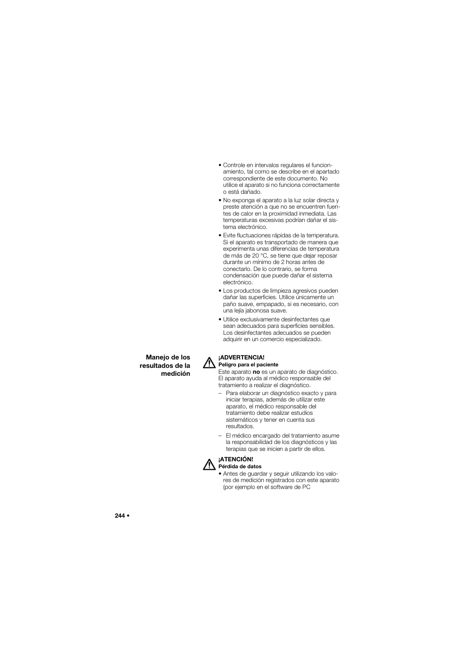 Manejo de los resultados de la medición | Seca 645 User Manual | Page 244 / 417