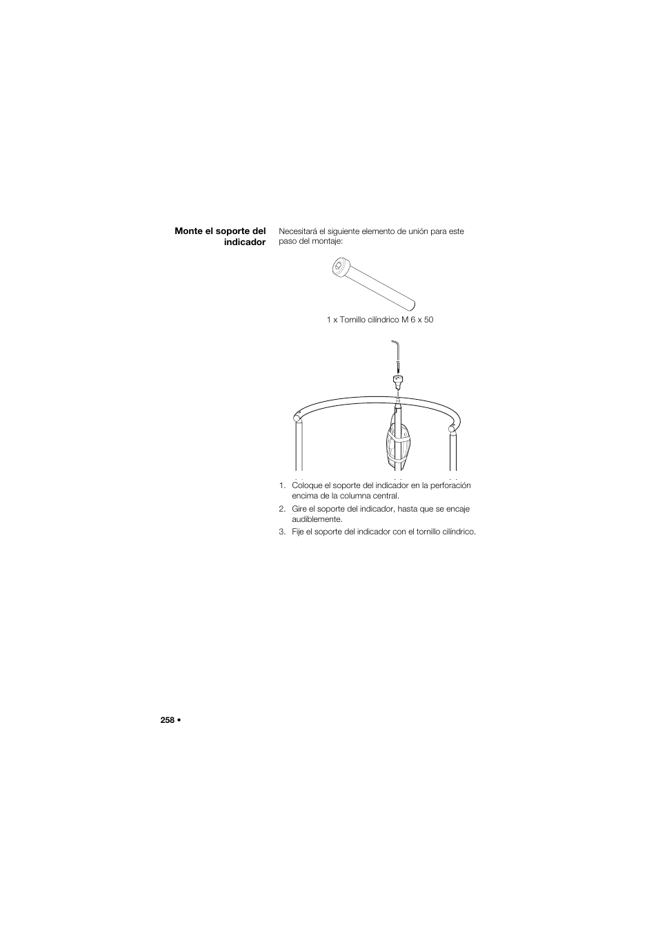 Monte el soporte del indicador | Seca 645 User Manual | Page 258 / 417