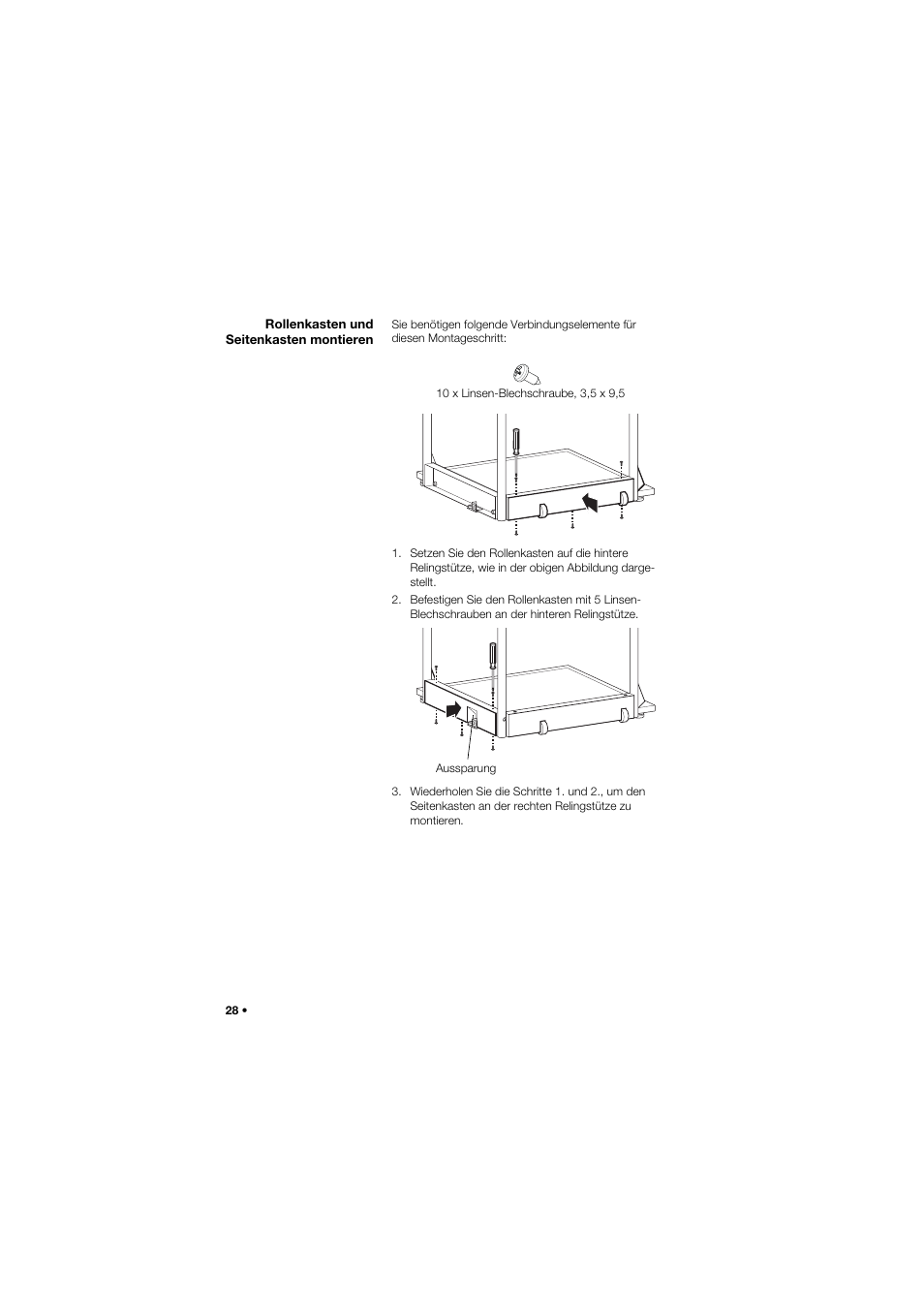 Rollenkasten und seitenkasten montieren | Seca 645 User Manual | Page 28 / 417