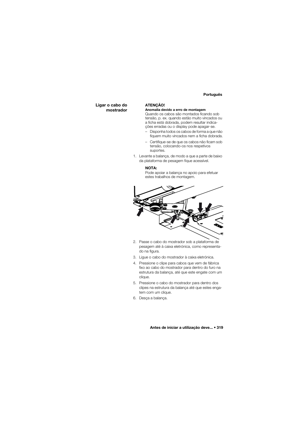 Ligar o cabo do mostrador | Seca 645 User Manual | Page 319 / 417