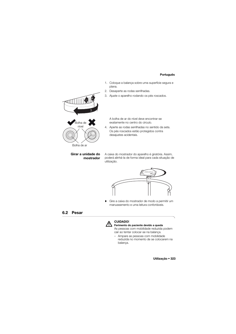 Girar a unidade do mostrador, 2 pesar | Seca 645 User Manual | Page 323 / 417