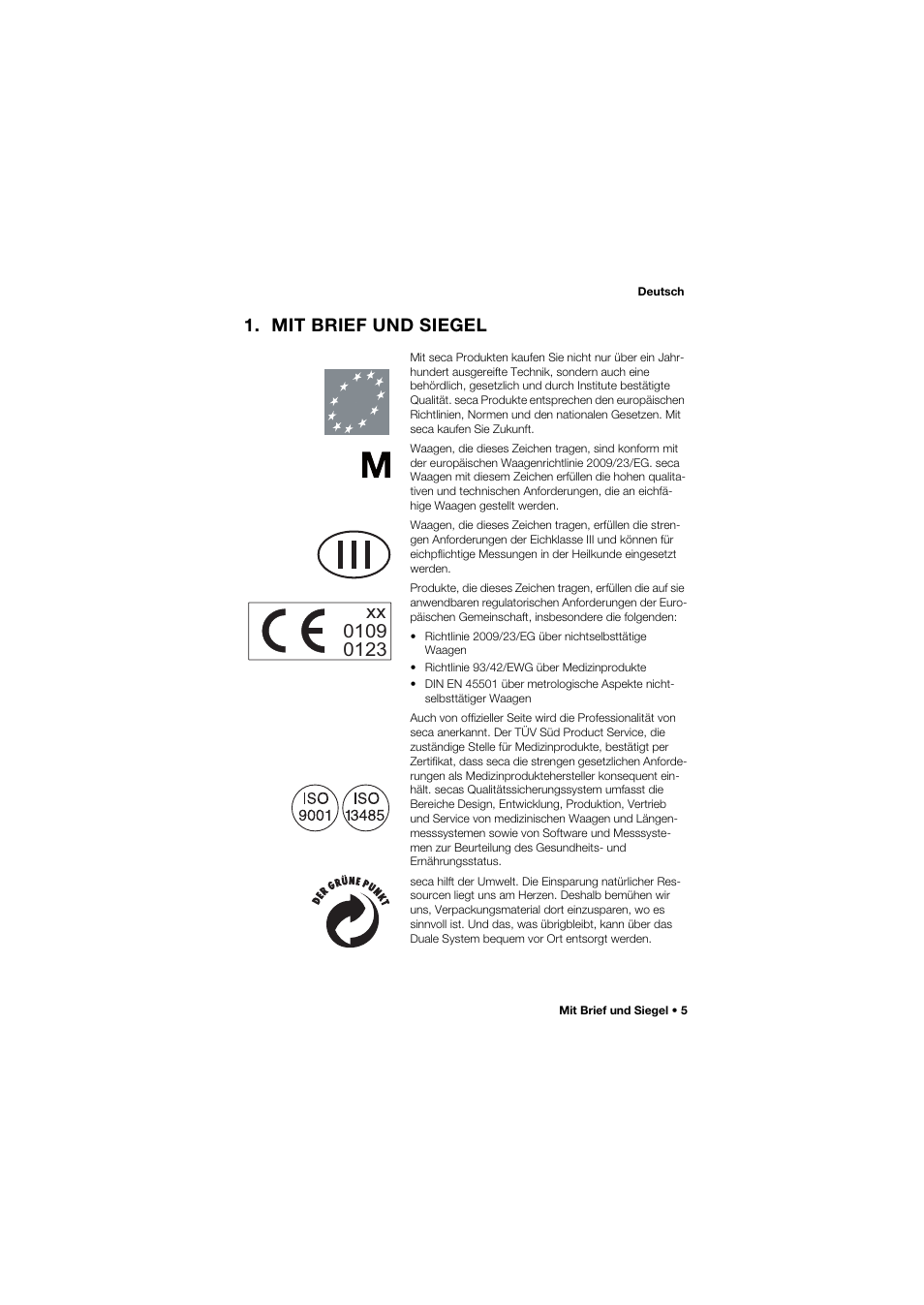 Mit brief und siegel | Seca 645 User Manual | Page 5 / 417