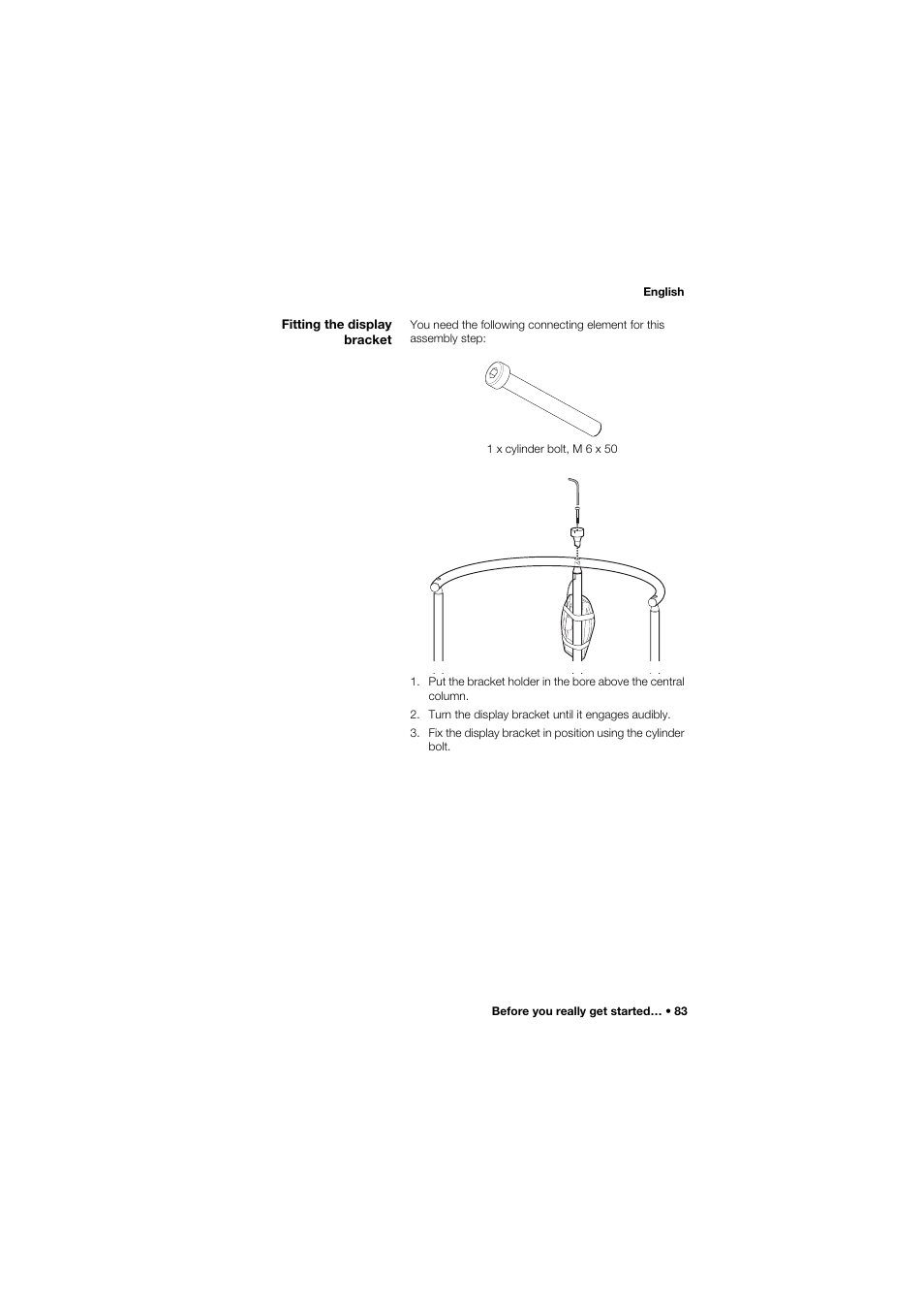 Fitting the display bracket | Seca 645 User Manual | Page 83 / 417