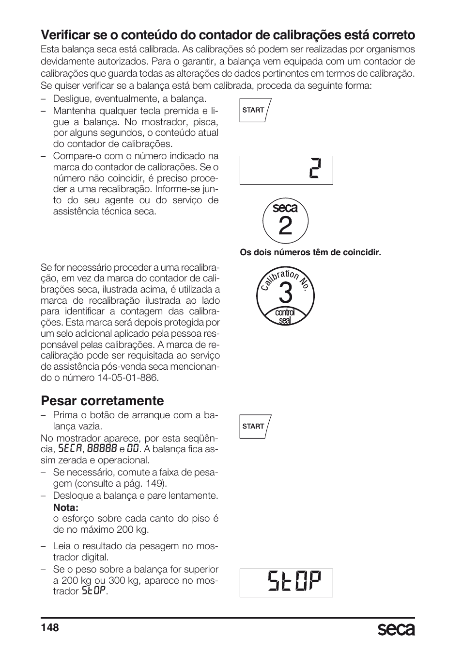 Pesar corretamente | Seca 665 User Manual | Page 148 / 188