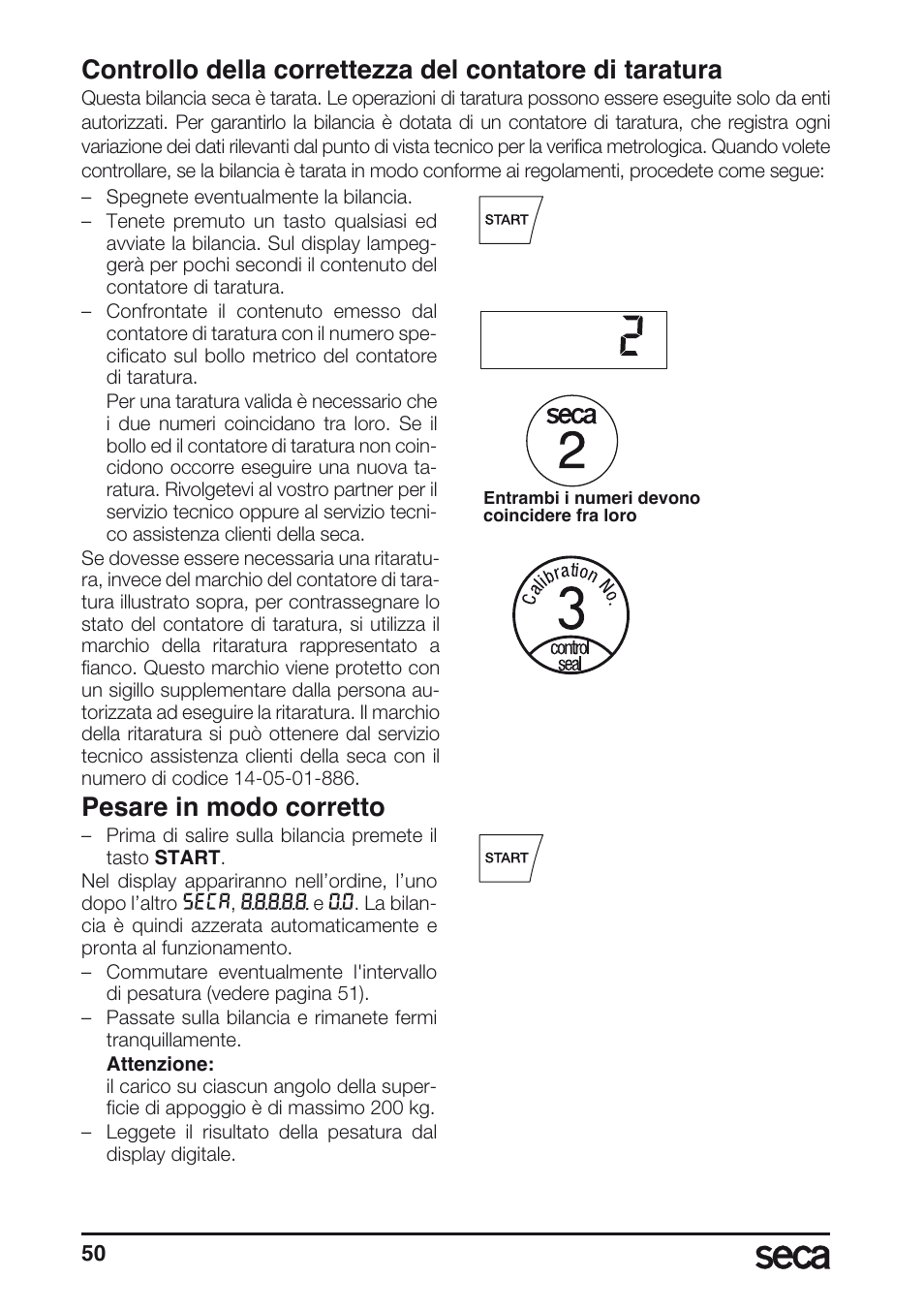 Pesare in modo corretto | Seca 665 User Manual | Page 50 / 188