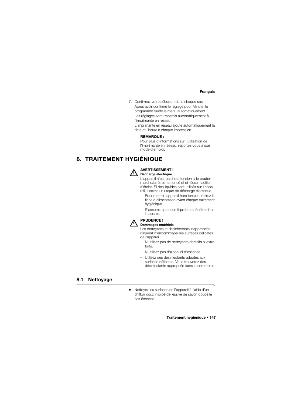 Traitement hygiénique, 1 nettoyage | Seca 665 User Manual | Page 147 / 377