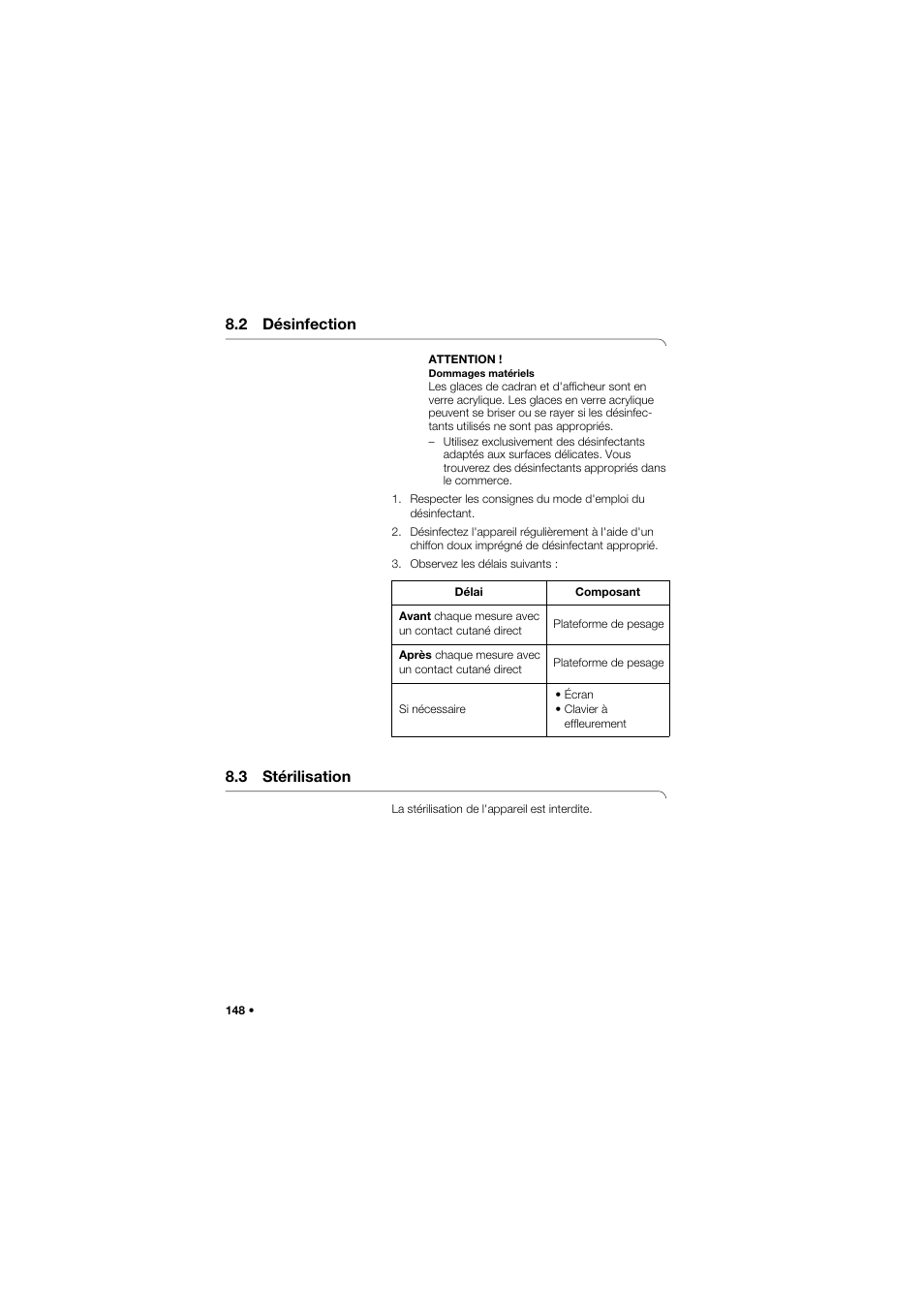 2 désinfection, 3 stérilisation | Seca 665 User Manual | Page 148 / 377
