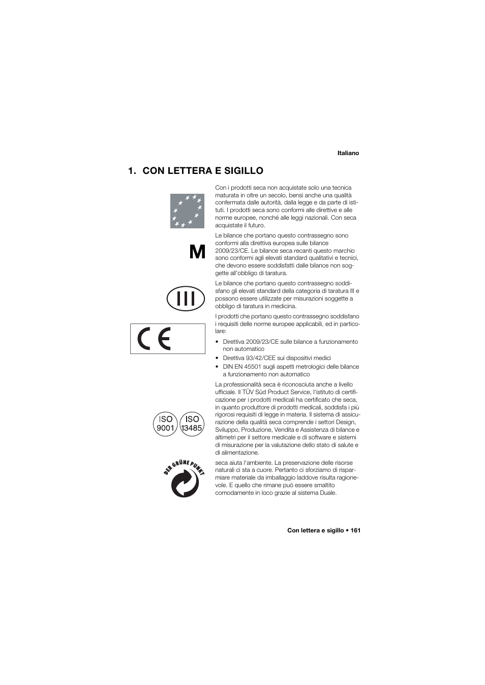 Con lettera e sigillo | Seca 665 User Manual | Page 161 / 377