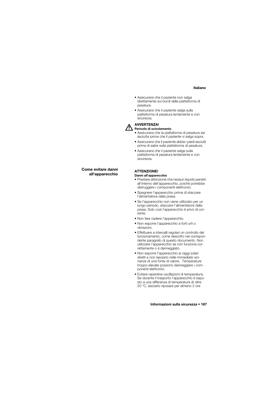 Come evitare danni all'apparecchio | Seca 665 User Manual | Page 167 / 377