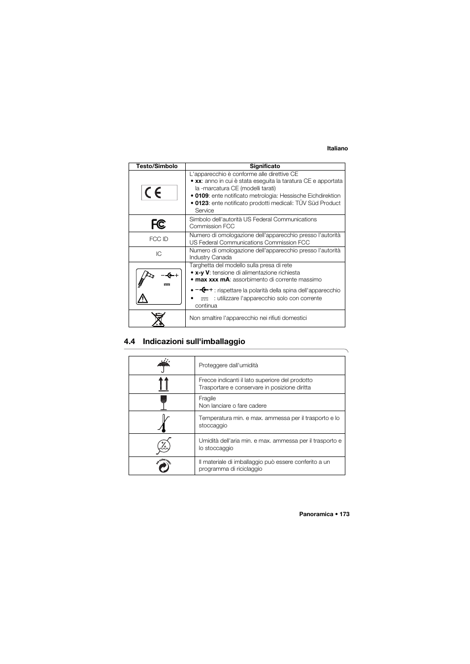 4 indicazioni sull'imballaggio | Seca 665 User Manual | Page 173 / 377