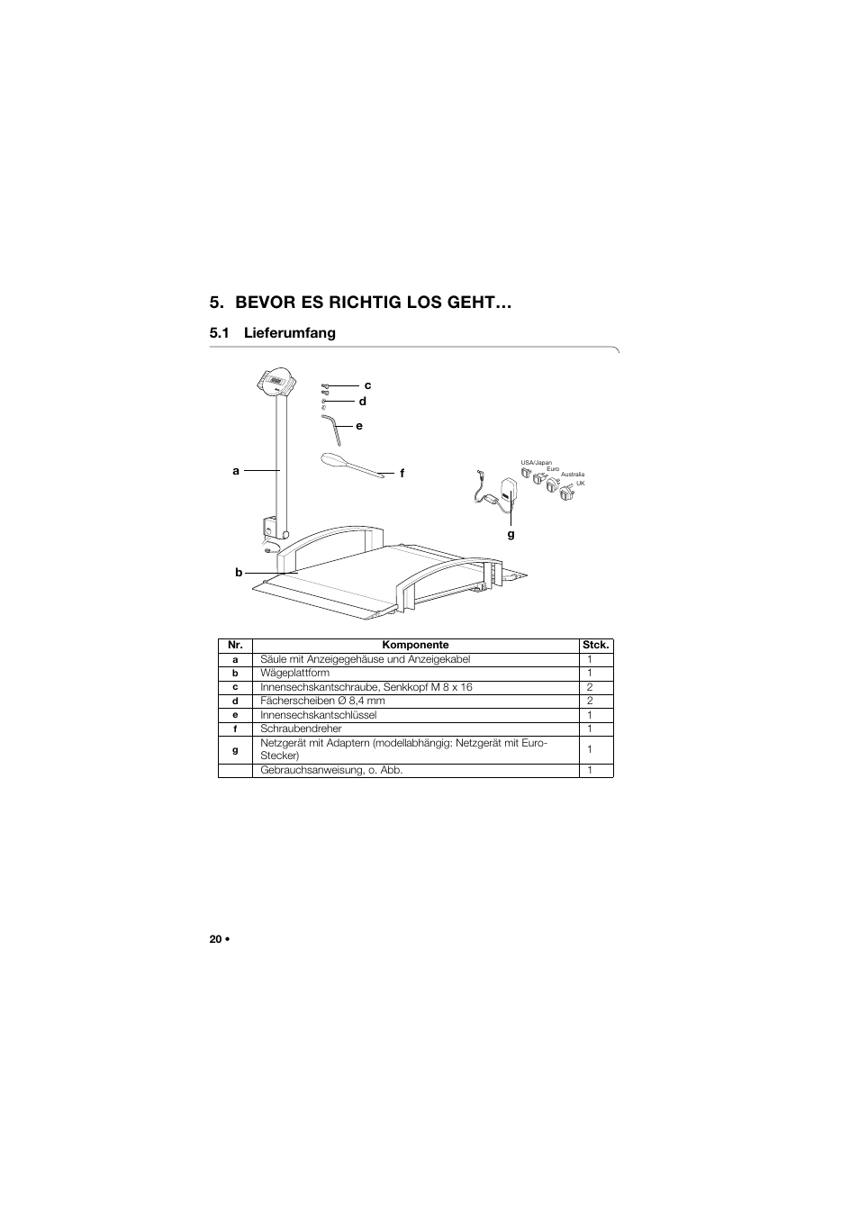 Bevor es richtig los geht, 1 lieferumfang | Seca 665 User Manual | Page 20 / 377