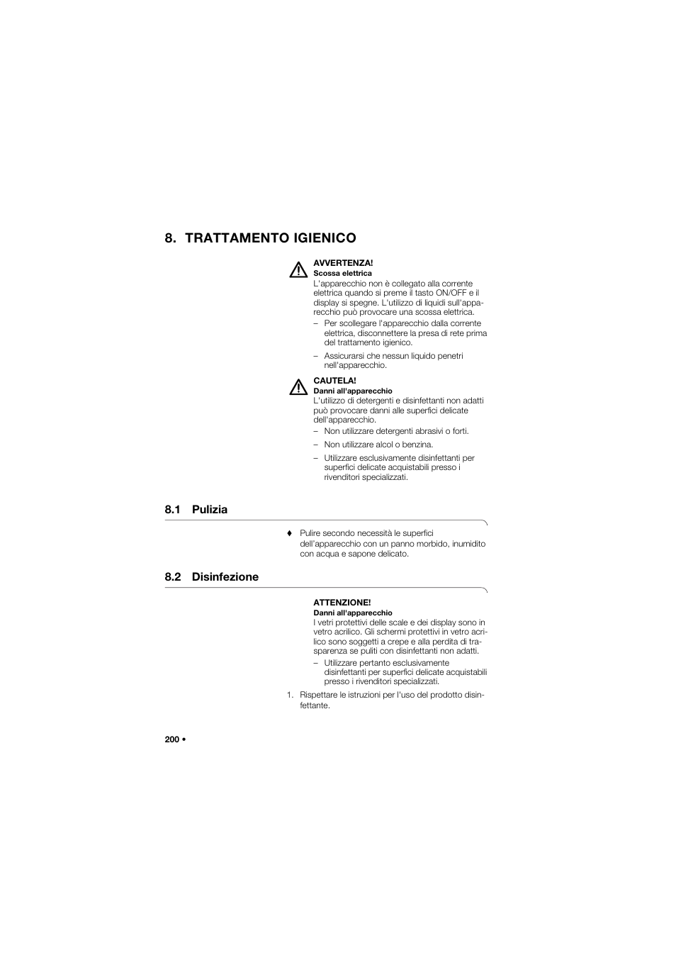 Trattamento igienico, 1 pulizia, 2 disinfezione | Seca 665 User Manual | Page 200 / 377