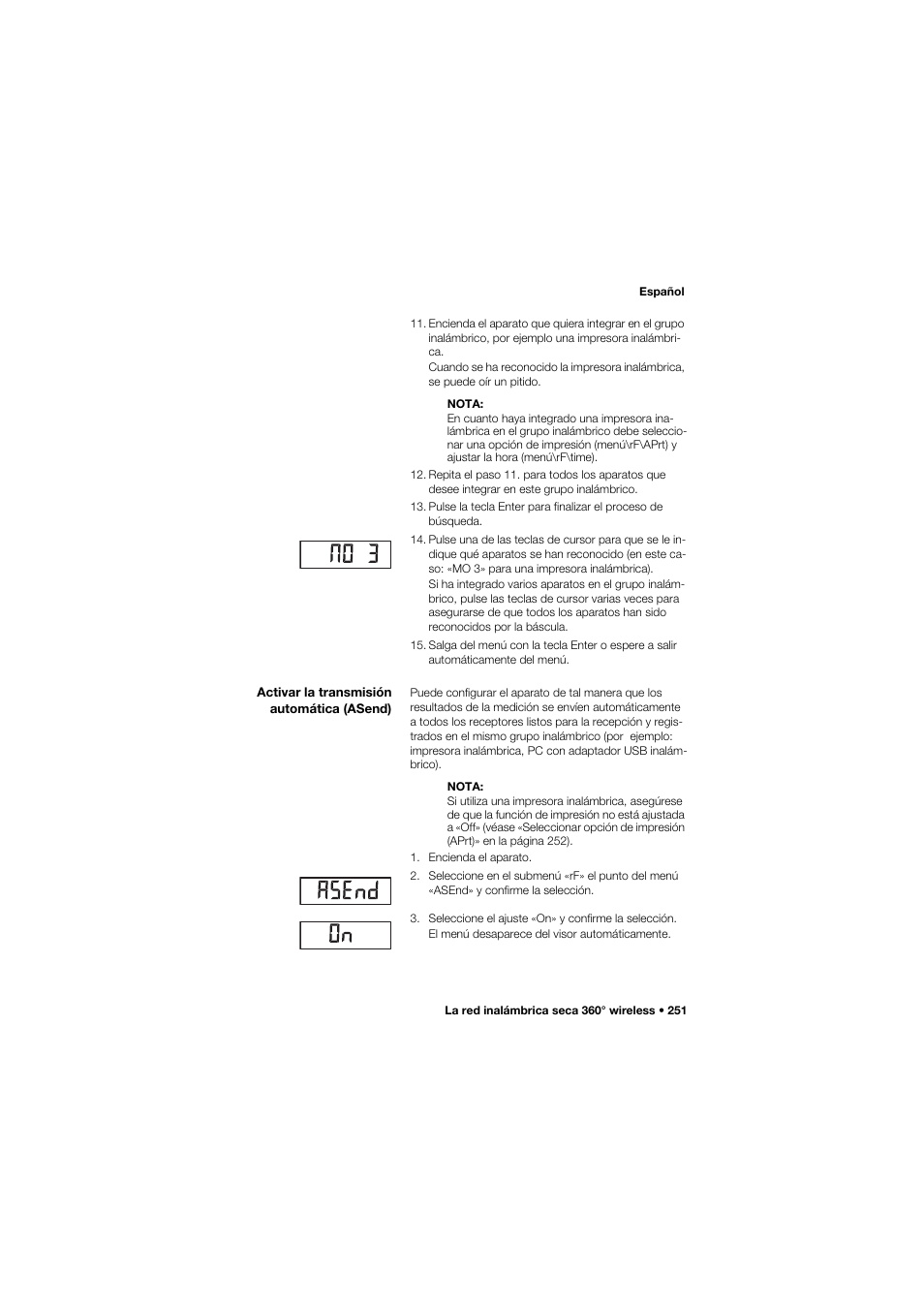 Activar la transmisión automática (asend) | Seca 665 User Manual | Page 251 / 377