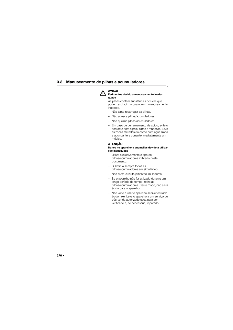 3 manuseamento de pilhas e acumuladores | Seca 665 User Manual | Page 276 / 377