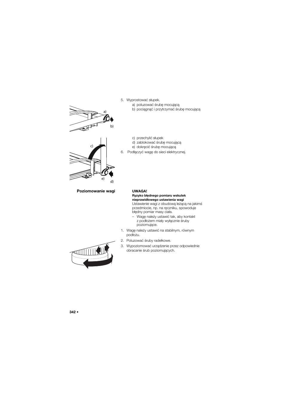 Poziomowanie wagi | Seca 665 User Manual | Page 342 / 377