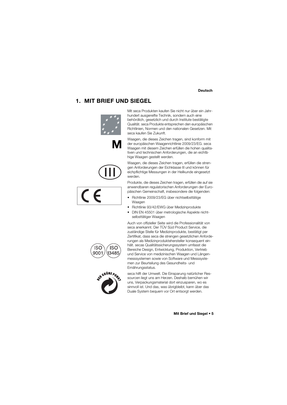 Mit brief und siegel | Seca 665 User Manual | Page 5 / 377