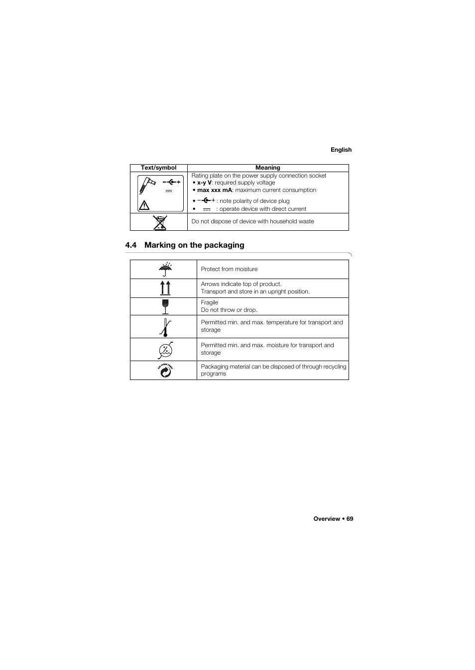 4 marking on the packaging | Seca 665 User Manual | Page 69 / 377