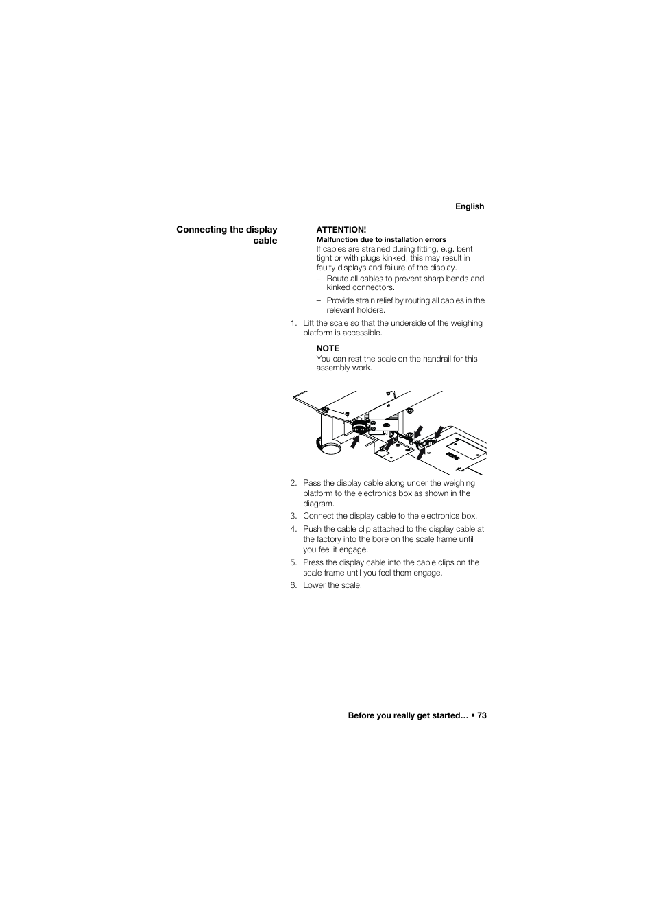 Connecting the display cable | Seca 665 User Manual | Page 73 / 377