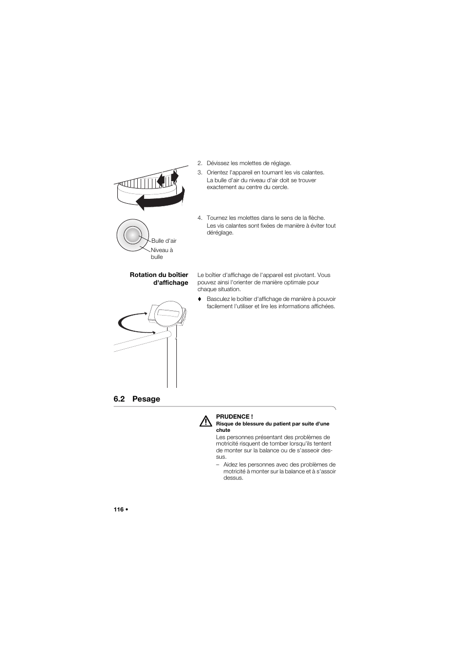 Rotation du boîtier d'affichage, 2 pesage | Seca 677 User Manual | Page 116 / 337