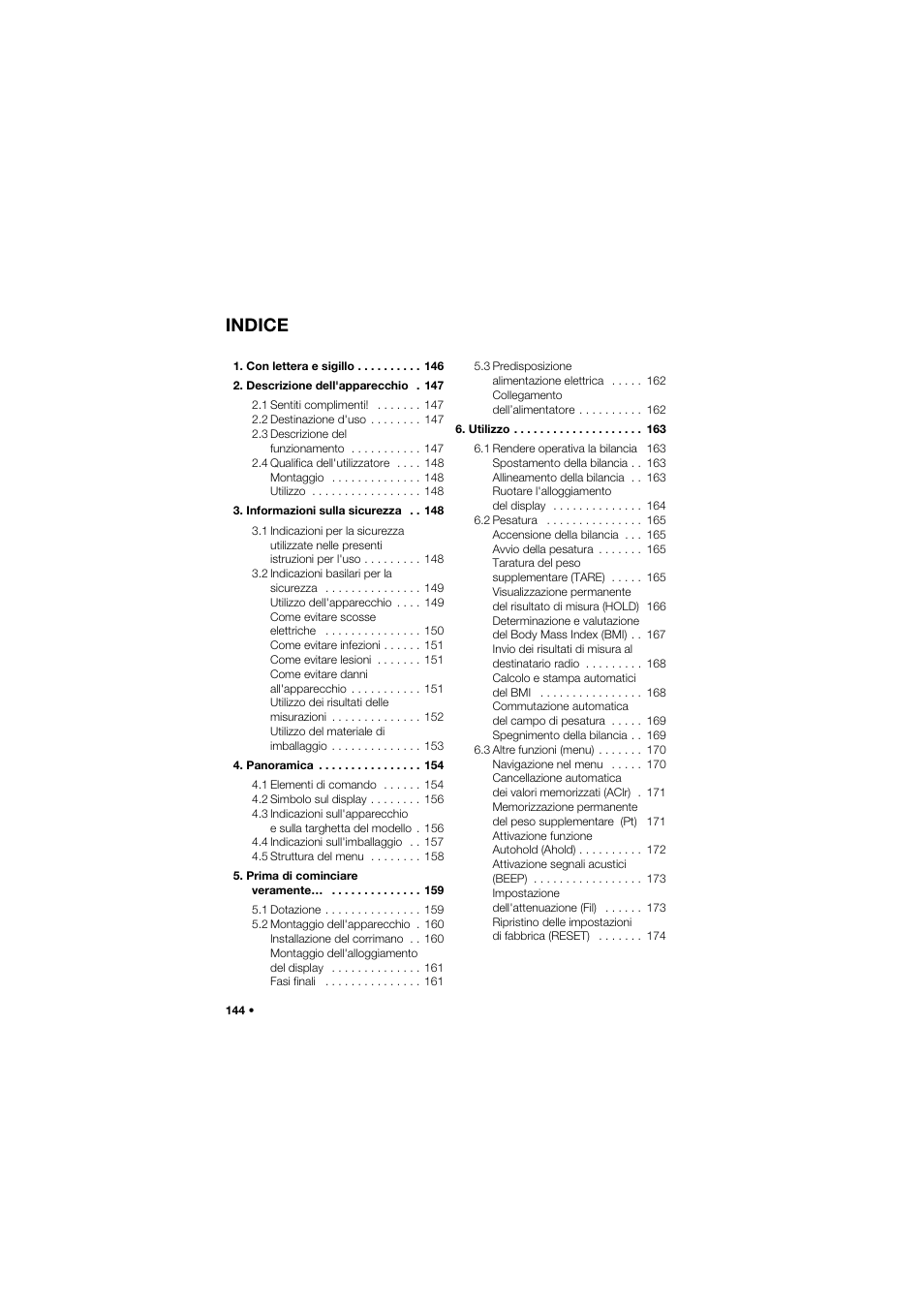 Italiano, Indice | Seca 677 User Manual | Page 144 / 337