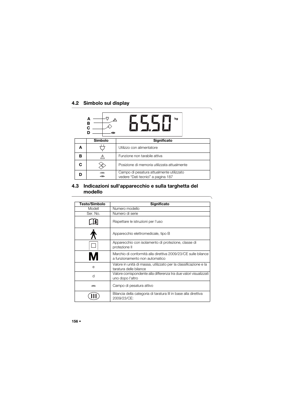 2 simbolo sul display | Seca 677 User Manual | Page 156 / 337