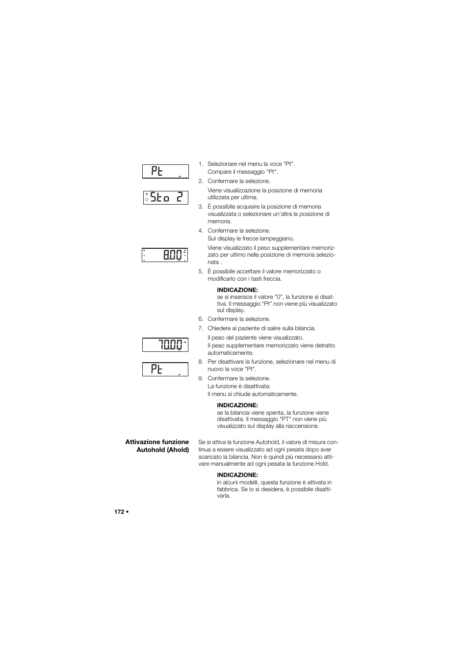 Attivazione funzione autohold (ahold) | Seca 677 User Manual | Page 172 / 337