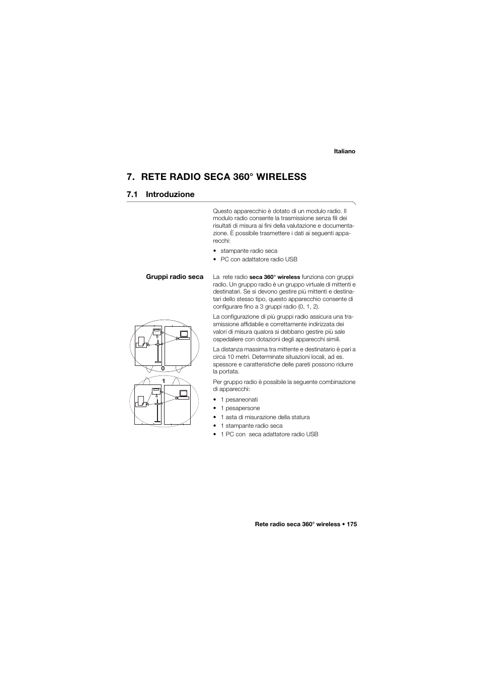 Rete radio seca 360° wireless, 1 introduzione, Gruppi radio seca | Seca 677 User Manual | Page 175 / 337