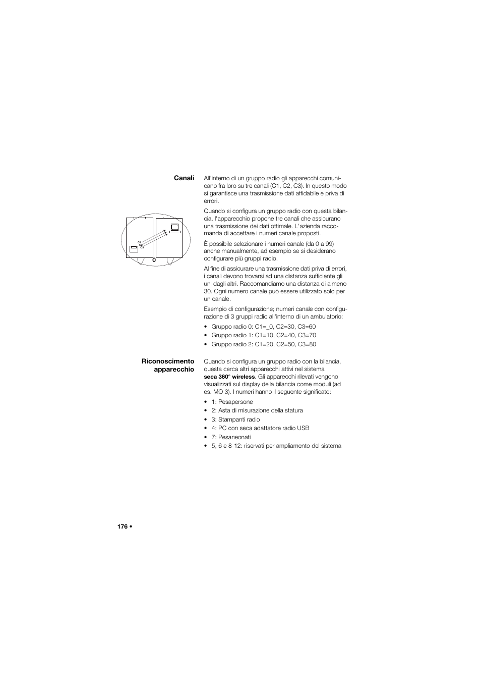 Canali, Riconoscimento apparecchio | Seca 677 User Manual | Page 176 / 337