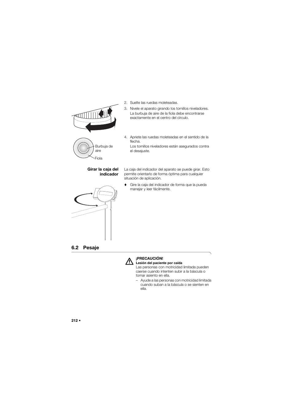 Girar la caja del indicador, 2 pesaje | Seca 677 User Manual | Page 212 / 337