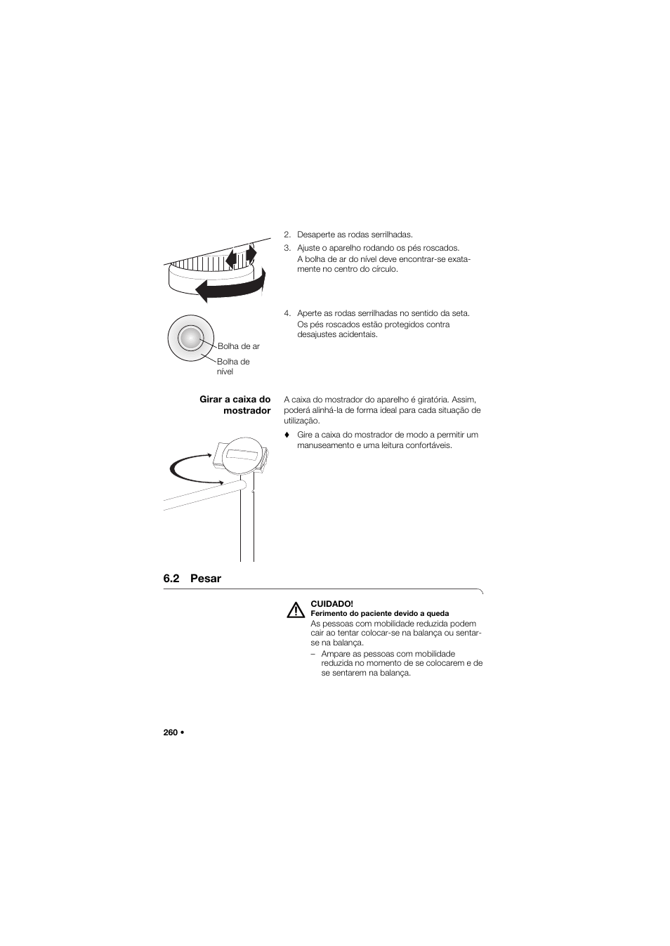 Girar a caixa do mostrador, 2 pesar | Seca 677 User Manual | Page 260 / 337