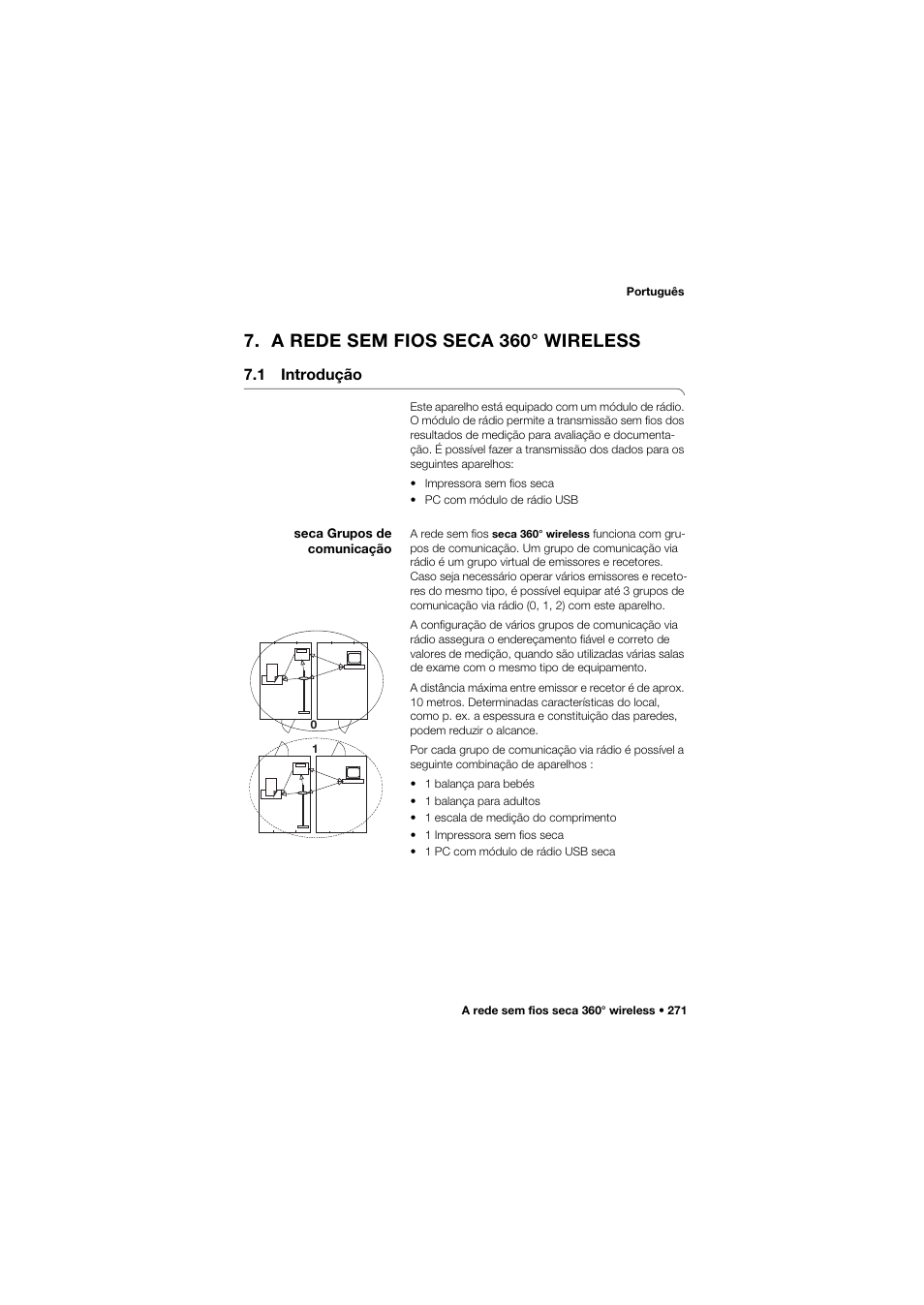 A rede sem fios seca 360° wireless, 1 introdução, Seca grupos de comunicação | Seca 677 User Manual | Page 271 / 337