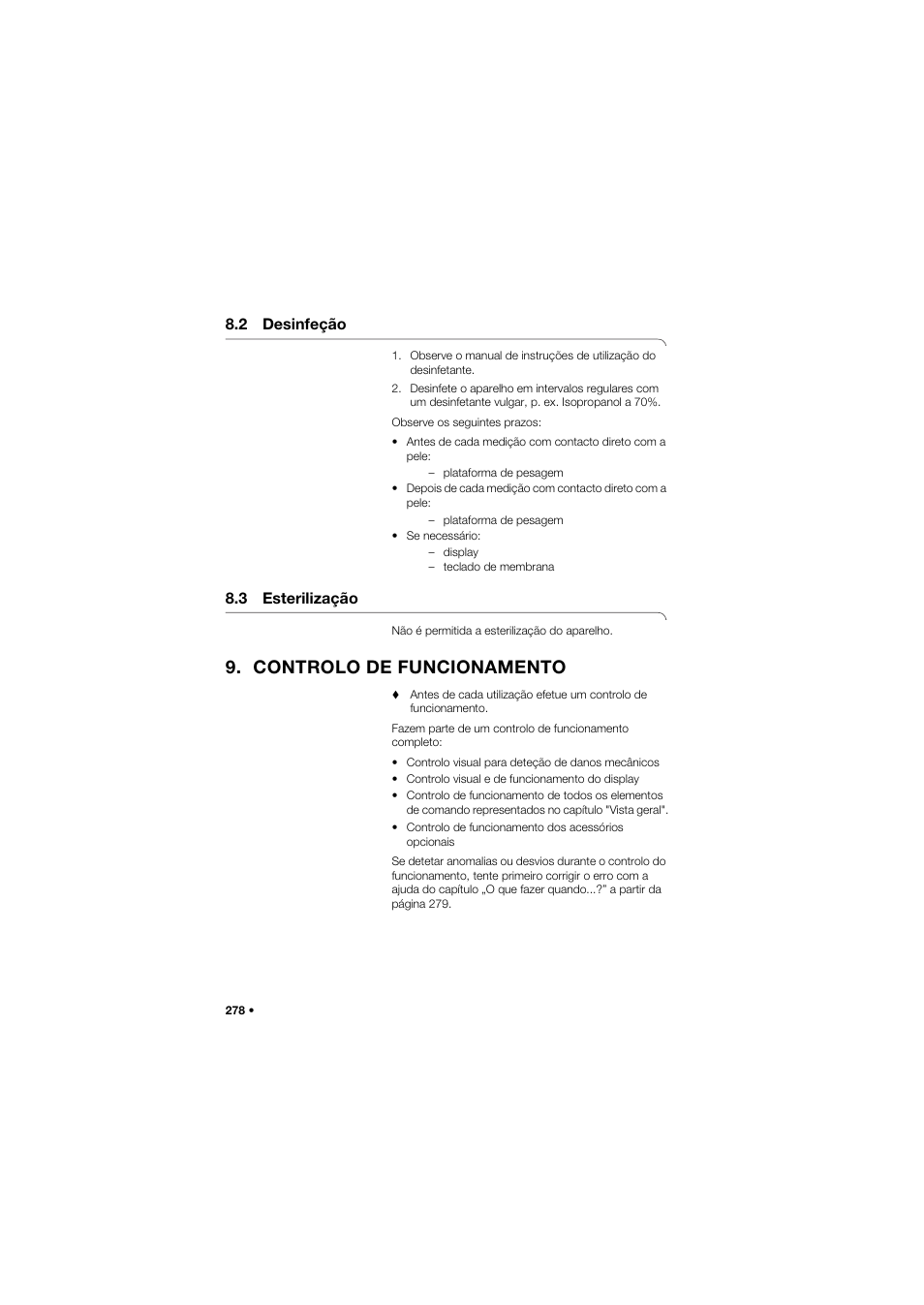 2 desinfeção, 3 esterilização, Controlo de funcionamento | Seca 677 User Manual | Page 278 / 337