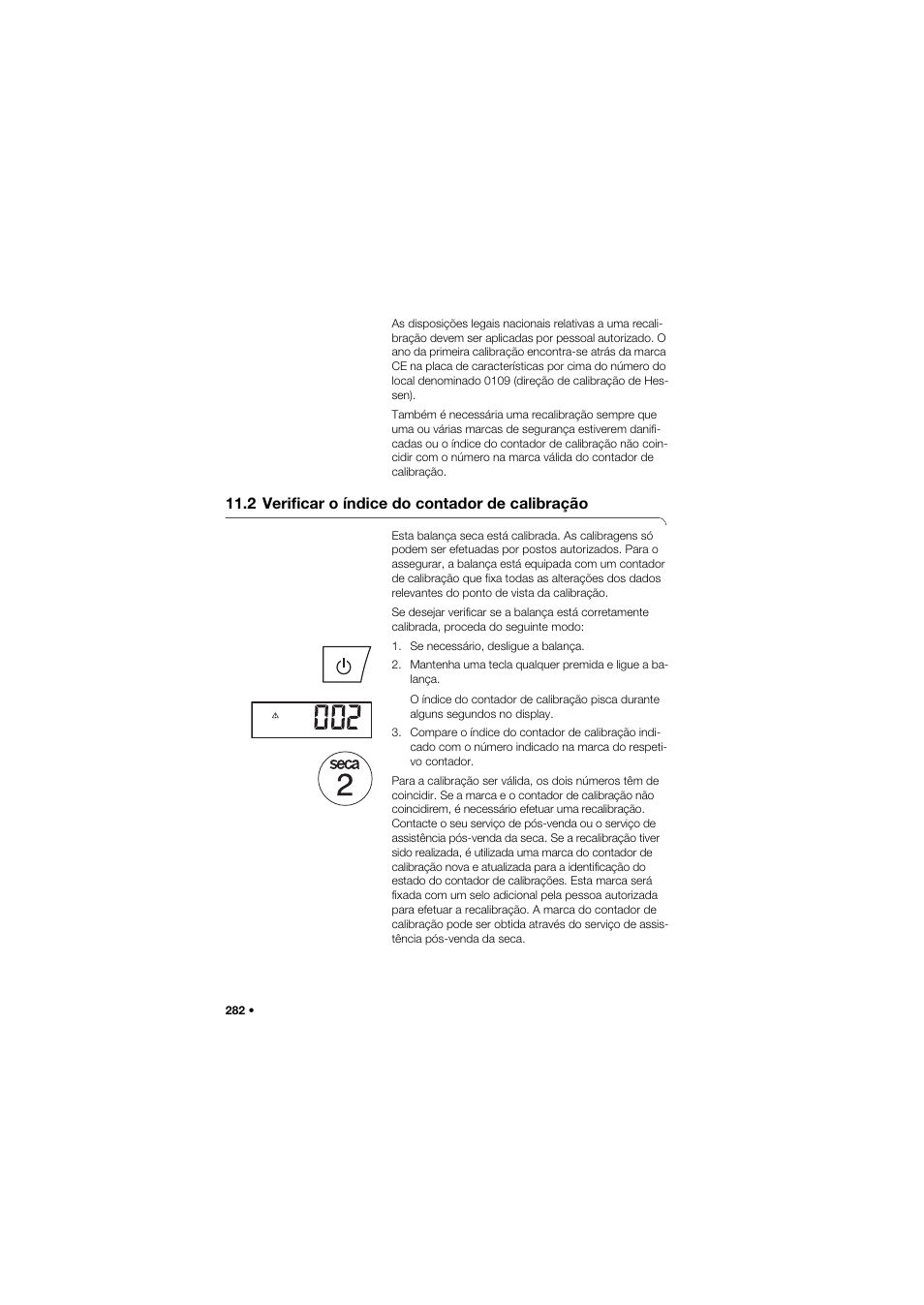 2 verificar o índice do contador de calibração | Seca 677 User Manual | Page 282 / 337