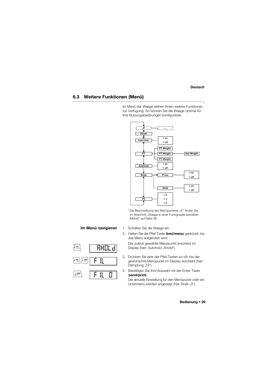 3 weitere funktionen (menü), Im menü navigieren | Seca 677 User Manual | Page 29 / 337