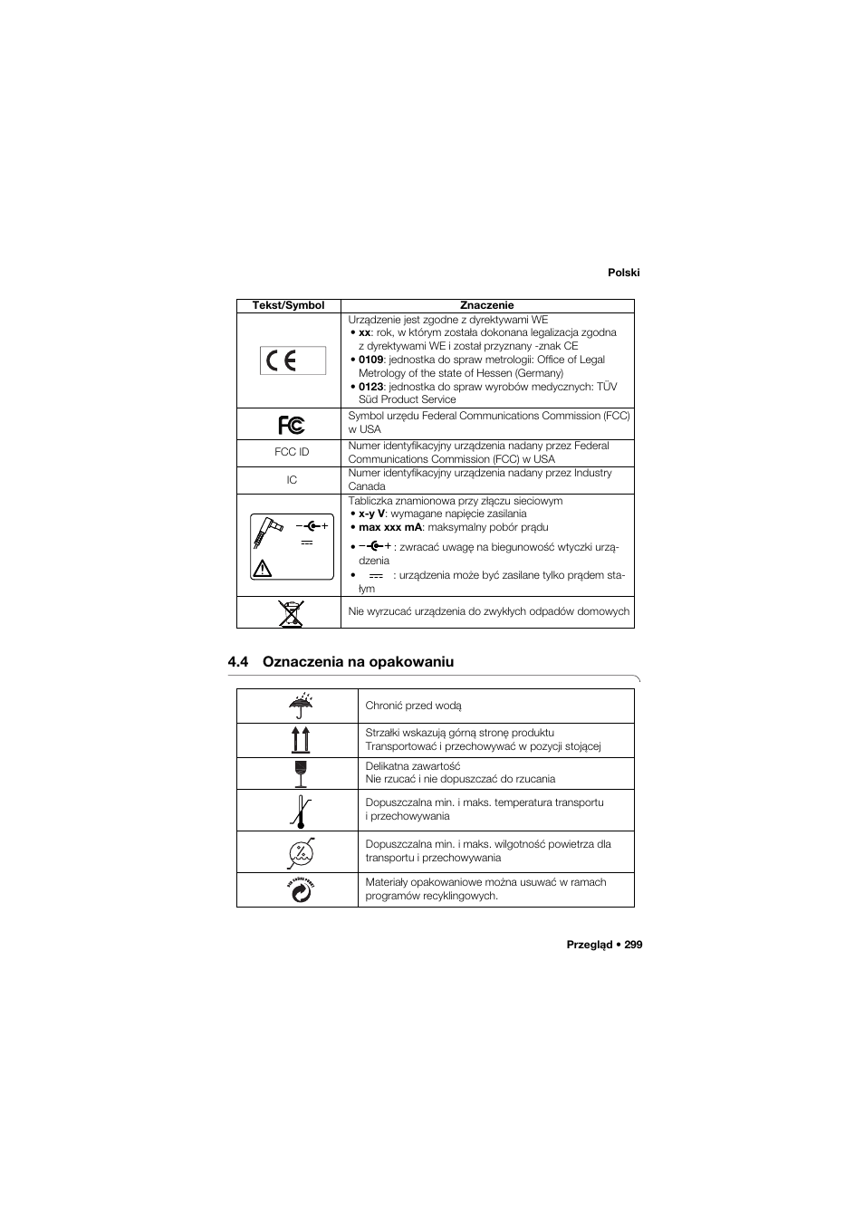 4 oznaczenia na opakowaniu | Seca 677 User Manual | Page 299 / 337