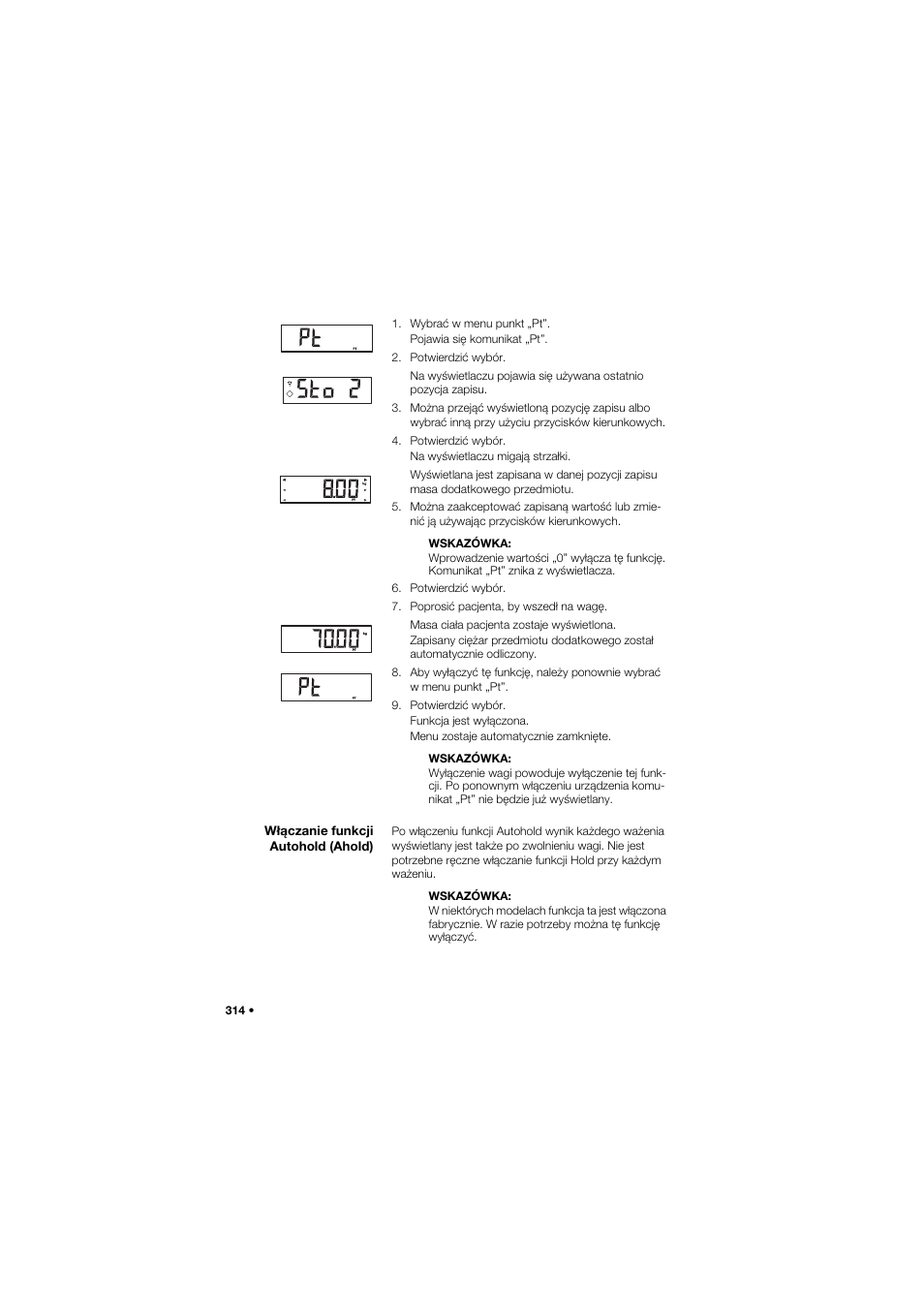 Włączanie funkcji autohold (ahold) | Seca 677 User Manual | Page 314 / 337