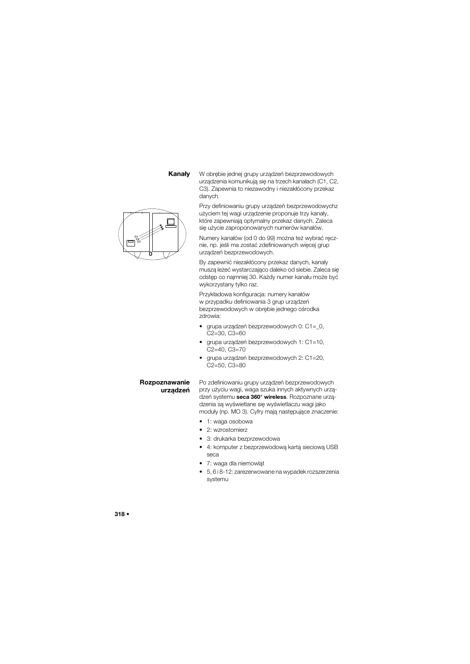 Kanały, Rozpoznawanie urządzeń | Seca 677 User Manual | Page 318 / 337