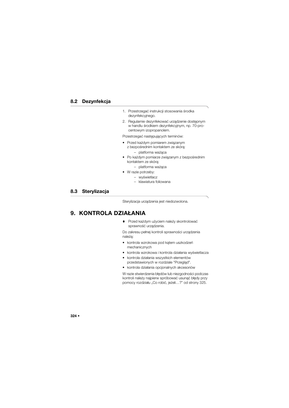 2 dezynfekcja, 3 sterylizacja, Kontrola działania | Seca 677 User Manual | Page 324 / 337