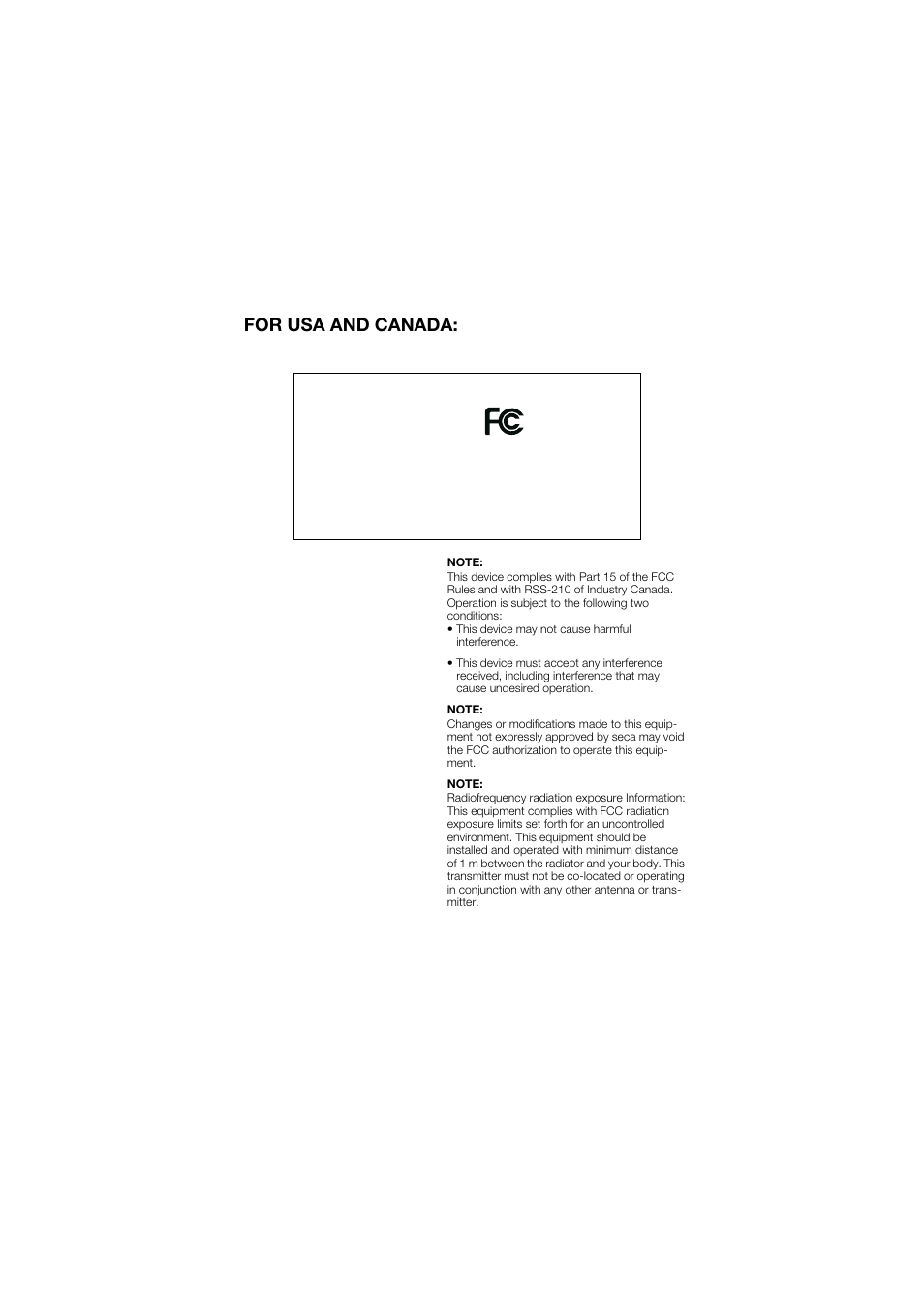 Declaration of conformity, For usa and canada | Seca 677 User Manual | Page 333 / 337