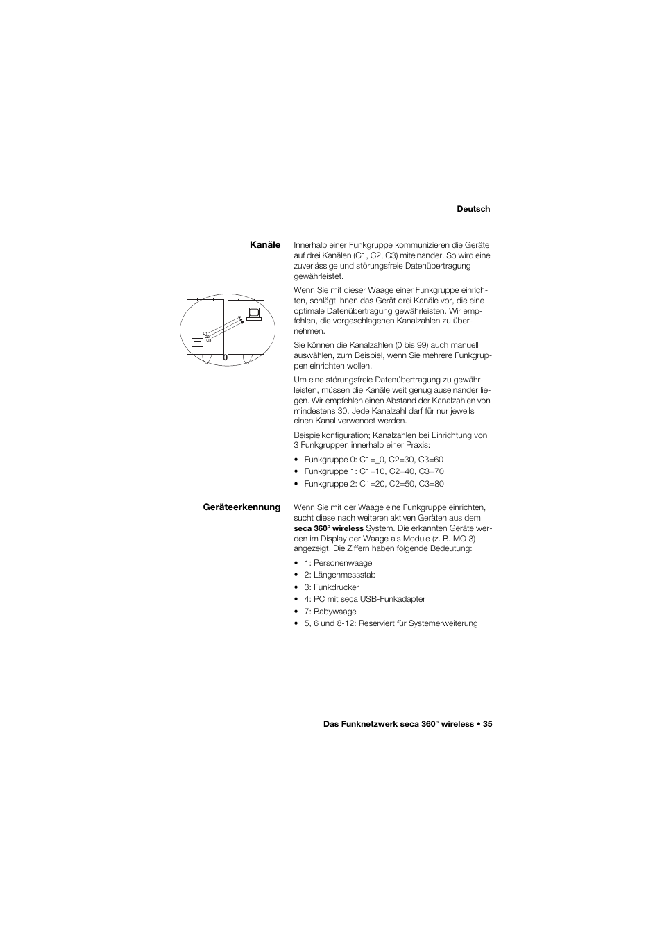 Kanäle, Geräteerkennung | Seca 677 User Manual | Page 35 / 337