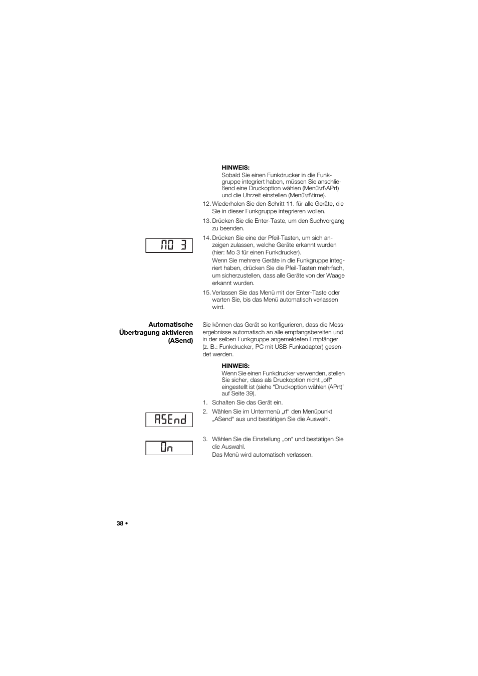 Automatische übertragung aktivieren (asend) | Seca 677 User Manual | Page 38 / 337